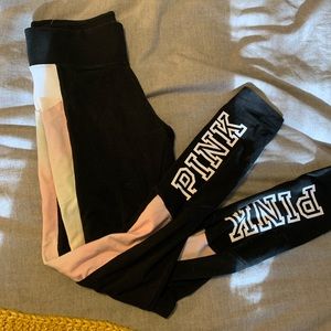 PINK tie dye pocket yoga leggings